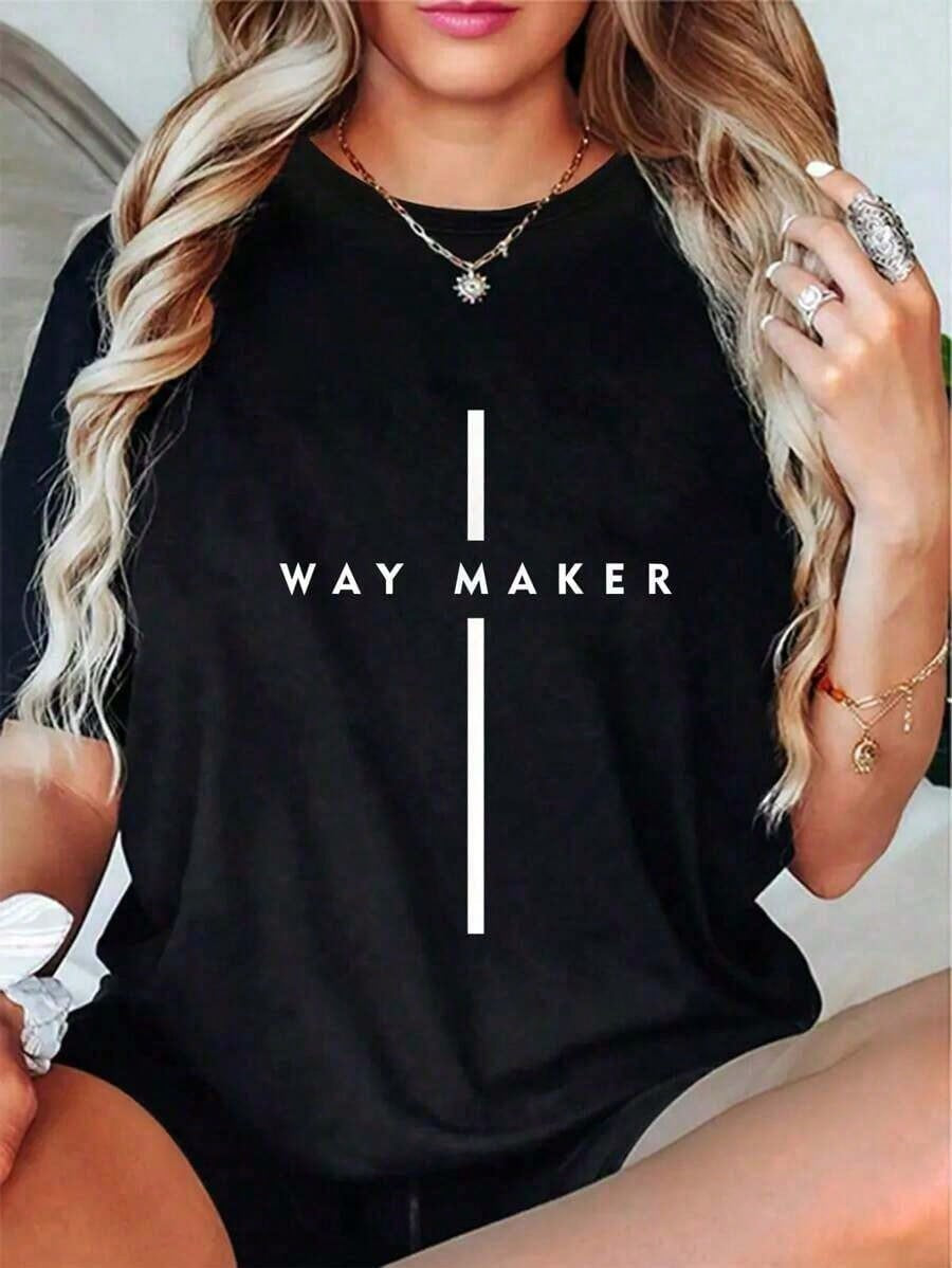 100% Cotton Way Maker Jesus Cross Christian Faith Men Women Gifts T-Shirtrelaxed Fit Neutral Style T-Shirts